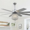 Bella Depot 65" Modern Crystal Ceiling Fan with Light and Remote, 6-speed Reversible Motor - image 2 of 4