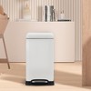3.2 Gallon Step On Trash Can with Soft Close Lid, Modern Garbage Can with Oot Pedal and Inner Bucket, Metal Waste Basket for Bathroom, Bedroom - 2 of 4