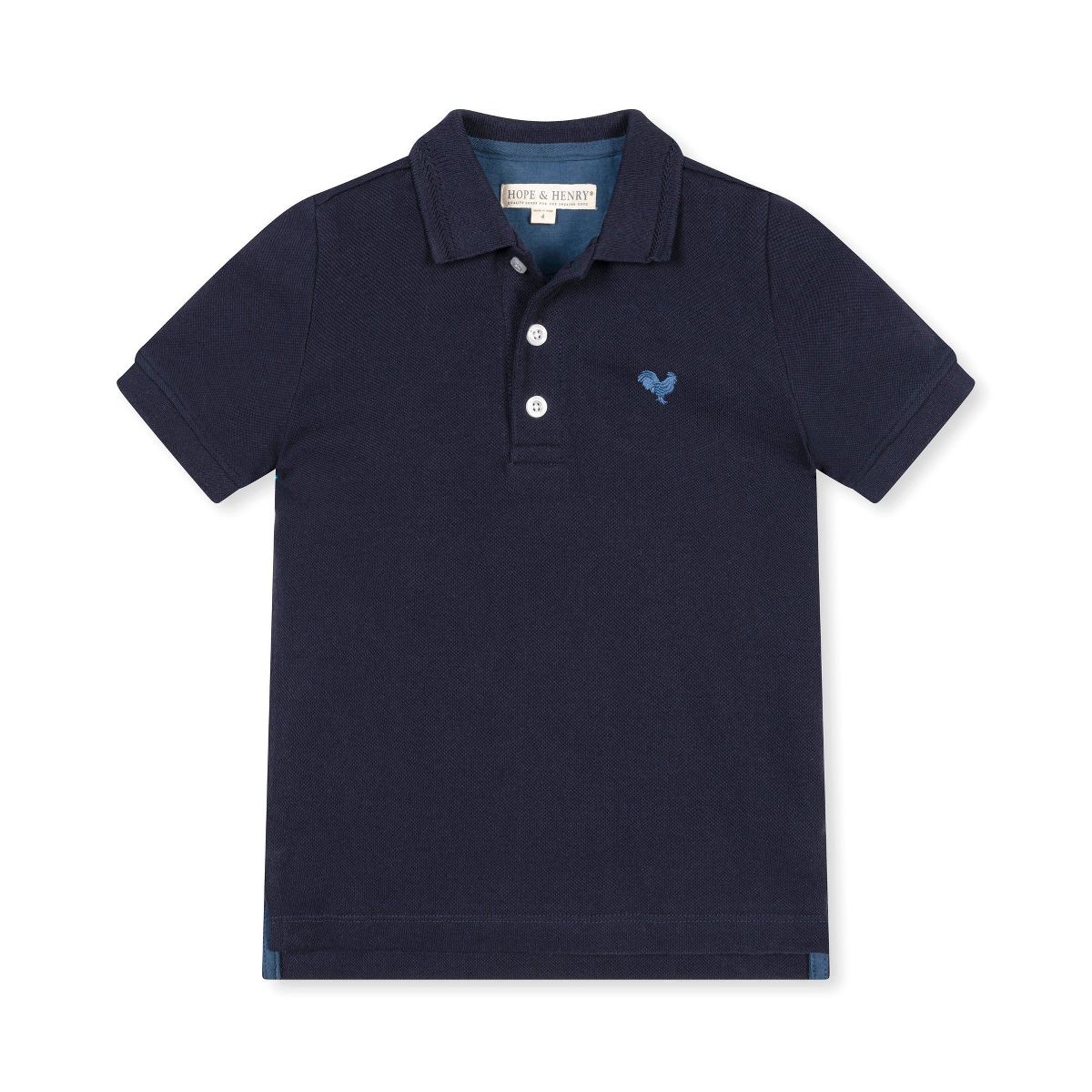 Hope & Henry Organic Short Sleeve Knit Pique Polo Shirt, Kids - thumbnail 4