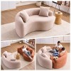 Accent Sofa Couch Modern Tufted Chenille Upholstery for Small Spaces with Two Accent Pillows - 3irtyhousy - 3 of 4