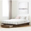 HomeStock Platform Bed with Storage Drawer Natural Walnut Tao - 3 of 4