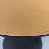 C Shape Round Side Table with Microfiber Saddle Leather Top, Couch Side End Table - 3 of 4