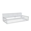 NicBex Kids Montessori Bed with Storage Cabinets,Twin XL Size Floor Bed with USB Ports,Toddler bed for Bedroom Playroom,White/Gray/Brown - 4 of 4