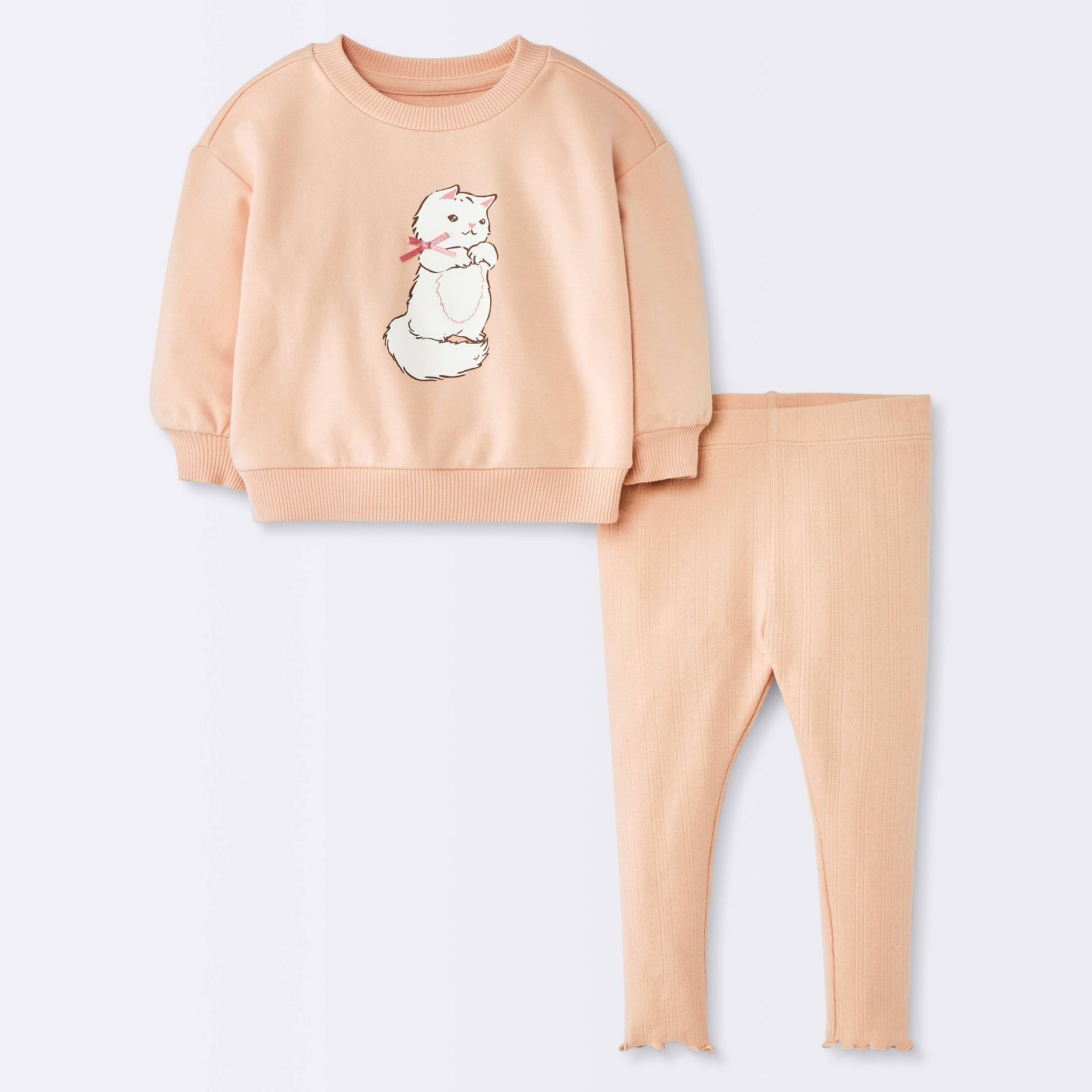 Baby Girls' Kitten Sweatshirt and Leggings Set - Cloud Island™ Pink