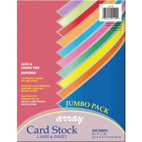 Array Card Stock Paper, 8-1/2 X 11 Inch, Assorted Colorful Colors