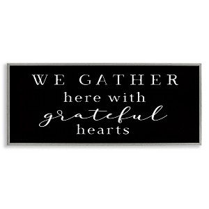 Stupell Industries Gather With Grateful Hearts Family Typography Sign Framed Giclee Art - 1 of 4
