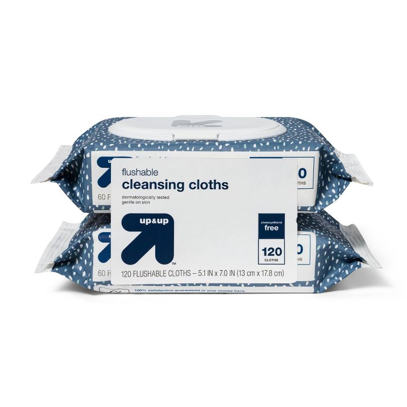 Cleansing Flushable Cloths - Fragrance Free - up & up™, 1 of 8
