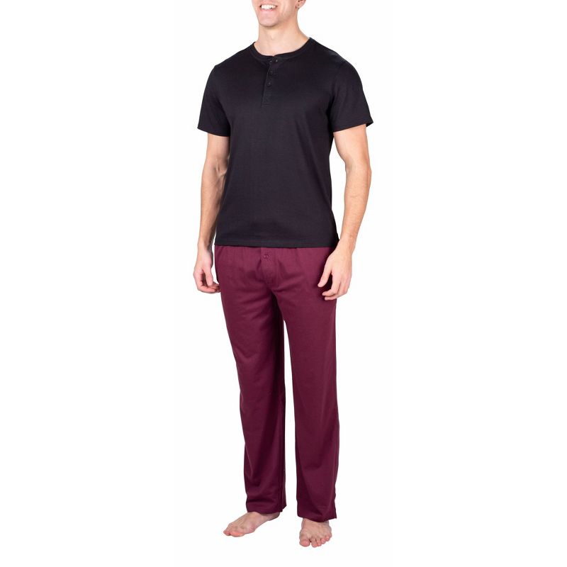 SLEEPHERO Men's Short Sleeve Henley and Pant Pajama Set, 2 of 5