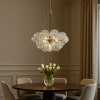 ALOADECOR 27'' Modern Glam Cluster Chandelier 6 Lights Pendant with Hand Blown Textured Glass Globes And Chrome Finish for Dining Room and Foyer - 2 of 4