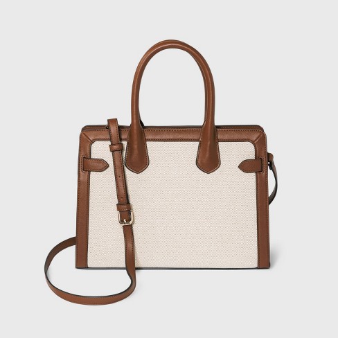 Belted Satchel Handbag - A New Day™ Natural : Target