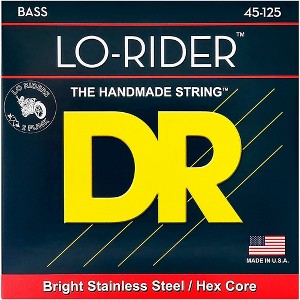 DR Strings Lo Rider MH5-45 Medium Stainless Steel 5-String Bass Strings .125 Low B - 1 of 3