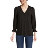 Lands' End Women's 3/4 Sleeve Lightweight Jersey Button Front Top - 3 of 3