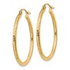 Black Bow Jewelry 2mm, 14k Yellow Gold Diamond-cut Hoops, 30mm (1 1/8 Inch) - 2 of 4