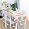PiccoCasa Vinyl Water Oil Resistant Rectangle Plaid Flower Printed Tablecloths 54" x 71" 1 Pc - 3 of 3