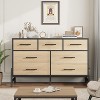 Homhougo 7 Drawer Dresser for Bedroom, 52" Wide Wooden Storage Chest with Ultra-Deep Drawers and Chic Legs, Freestanding Closet Organizer - 3 of 4
