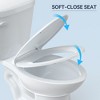 Two-Piece Elongated Toilets, Comfort Height Toilets with 19" Extra Long Bowl Soft-Close Seat & 1.28 GPF Single Flush, 12" Rough in ADA Toilet - 3 of 4