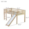 NicBex Twin Low Loft Bed with Guardrail,Rubber Wood Loft Bed Frame with Ladder and Slide,Bed Frame for Adults,Kids,Box Spring Not Required - 3 of 4