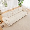 Large 3-Seater Sofa for Living Room, 110.2" Chenille Fabric Couch with Tufted Back, High-Resilience Foam and 2 Pillows – Cuddlewood - 3 of 4