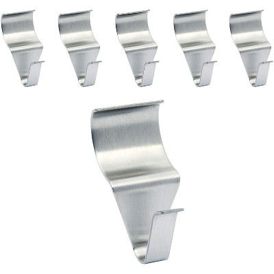 Farmlyn Creek 10 Pack Stainless Steel Wall Mounted Hanger Hooks, 0.75" x 1.5"