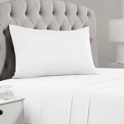 White Twin Microfiber Deep Pocket Sheet Set