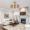 Perimost 31.9" Gold Modern Glass LED Fandeliers with Remote and Lights - 2 of 4