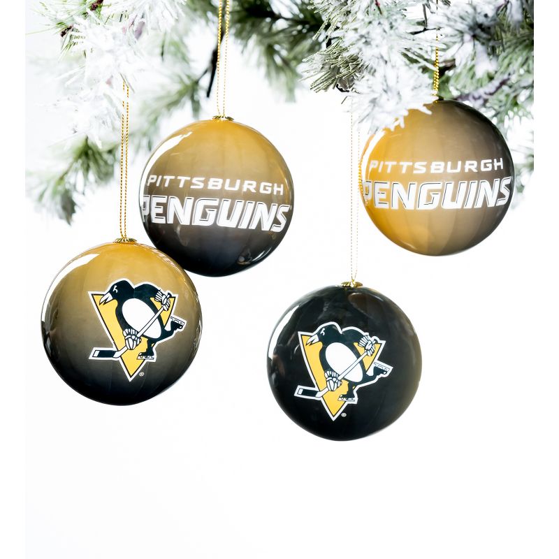 Evergreen Holiday Ball Ornaments, Set of 12, Pittsburgh Penguins, 4 of 5