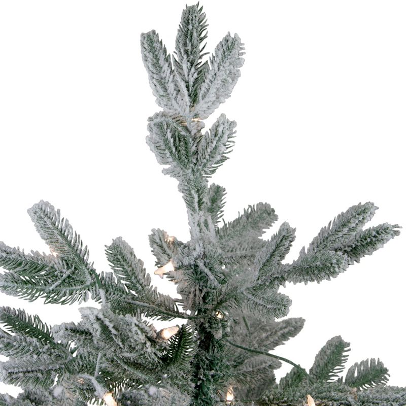 Northlight Real Touch™️ Pre-Lit Flocked Whistler Noble Fir Artificial Christmas Tree - 4.5' - Clear Lights, 4 of 9