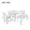 Janey 6-piece Acacia Wood Patio Dining Set, Outdoor Furniture with Removable Cushions, Ergonomic Chairs and Bench - Maison Boucle - 4 of 4