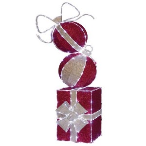 Holiday Living 6-Foot Ornament Gift Stack Decoration with White LED Lights - 1 of 4