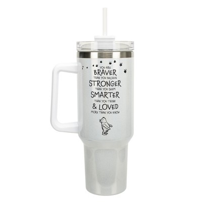 Elanze Designs Pooh Classic Bear Braver Stronger Smarter 40 oz. Stainless Steel, Large Water Bottle Coffee Mug, Spill & Leak Resistant, Thermal Travel