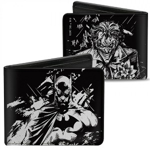 Adult Batman and The Joker Black and White Sketch Bi-Fold Wallet - 1 of 4