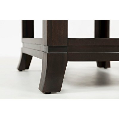 Mid-Century Modern 18'' Brown Wood Chair Side Table with Storage