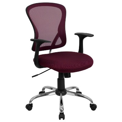 and Dentists with Wheels Desk Height Burgundy Chrome Labs Ergonomic Chair for Medical Offices 
