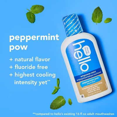 hello Empower-Mint Fluoride Free and Alcohol Free Mouthwash - Peppermint - 16 fl oz