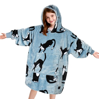 Catalonia Kid Wearable Blanket Hoodie Sweatshirt, Oversized Fleece Girl Soft Hoodie Sweatshirt with Large Front Pocket, Cozy Gift for Teen Boy Girl