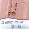 UBSSO 3 Piece Hardside Spinner Luggage Set with TSA Lock, 20" Carry-On, 24" & 28" Suitcases, Pink - 3 of 4