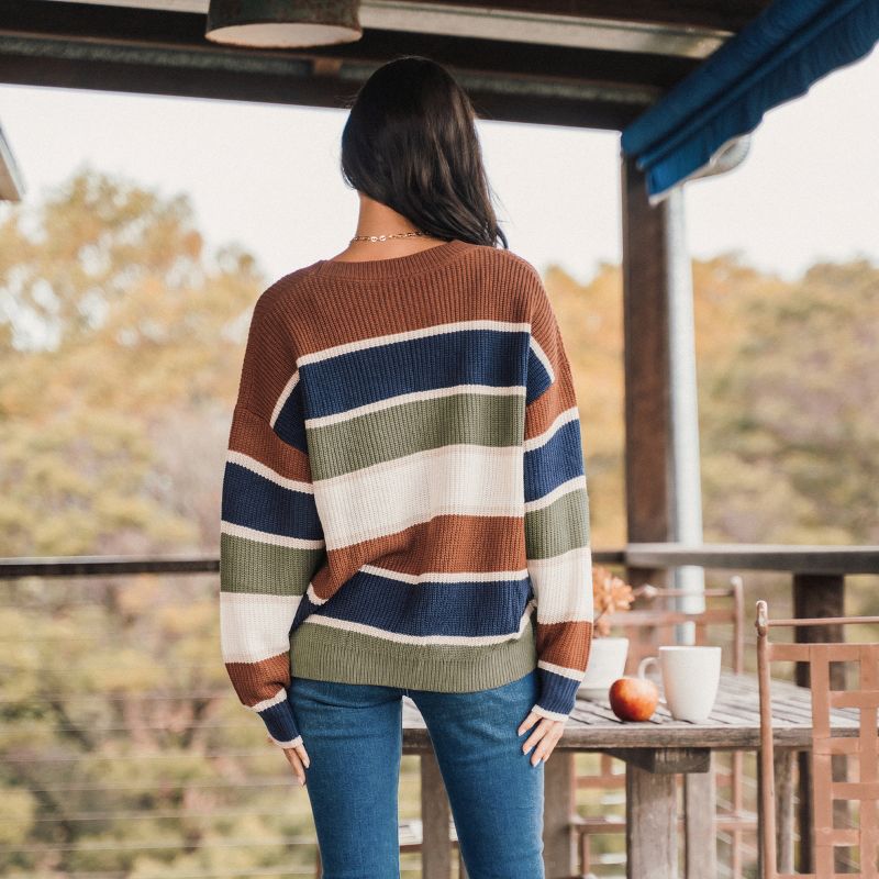 Women's Striped Drop Shoulder Sweater - Cupshe, 5 of 8