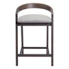HomeRoots Set of Two 25" Gray and Espresso Fabric and Solid Wood Low Back Counter Height Bar Chairs - 4 of 4