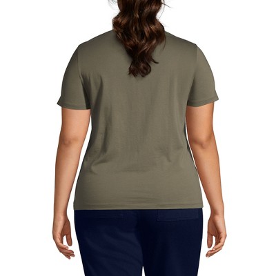 Lands' End Women's Plus Size Relaxed Supima Cotton Short Sleeve