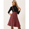 INSPIRE CHIC Women's Christmas Plaid Midi Tartan Pinafore Skirt - 4 of 4