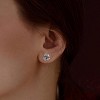 Sterling Silver Rose Earrings with Cubic Zirconia, Hypoallergenic Flower Studs for Women - 3 of 4