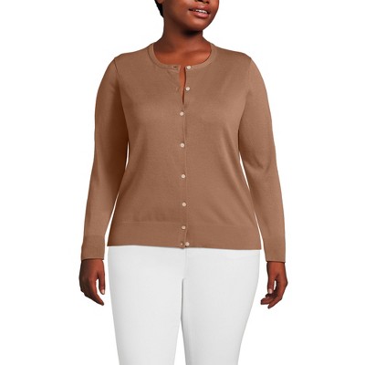 Lands' End Women's Fine Gauge Cotton Cardigan Sweater