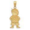 Black Bow Jewelry 14k Yellow Gold White Rhodium Boy with Hands In Pockets Pendant, 12mm - 3 of 4