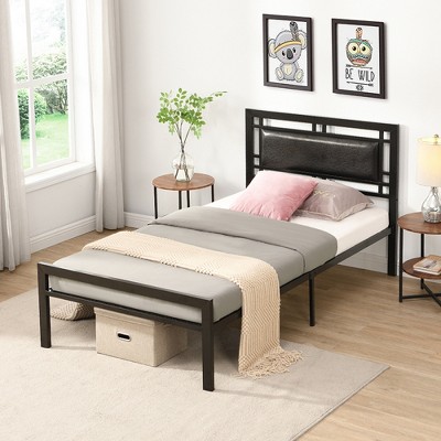 ALEXOUN Metal Platform Bed Frame with Headboard and Slat Support & Large Under Bed Space,No Box Spring Needed,Easy Assembly