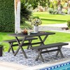 Modern Outdoor Dining Table for 6, Patio Table with Sturdy X-Legs, Durable HDPS & Aluminum, Weather Resistant, 3-Year Warranty, Dark Gray - 2 of 4