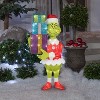 Gemmy 3D Holiday Lighted Tinsel Sculpture Grinch w/Present Stack Dr. Seuss, Multicolored - 2 of 4