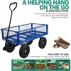 RISOKEYS Heavy Duty 660 Lbs Capacity Mesh Steel Garden Cart,4 Solid Tires with Removable Sides -Tool Cart for Gardening,Farming,Blue - 2 of 4