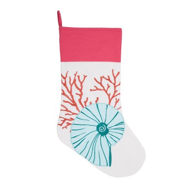 C&F Home Blue Nautilus Shell Stocking