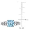Everly Jewelry – 10K White Gold 1 3/4 TGW Blue Topaz and Diamond Fashion Ring - 2 of 4