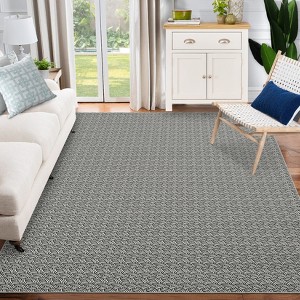 Printed Area Rug, Realistic Braided-Look Textured Design, Machine Washable Non-Shedding Rug, Soft Non-Slip Indoor Carpet Durable Fade-Resistant - 1 of 4